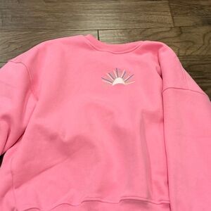 Altar'd State Pink Sweatshirt with Sunburst Embroidery